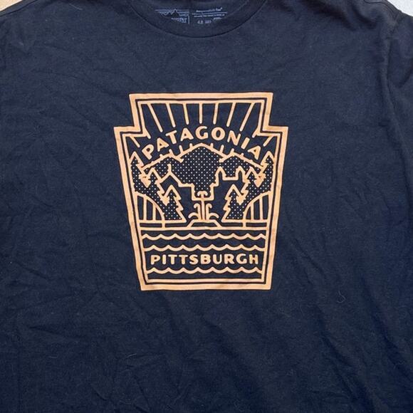 Patagonia Responsibili-tee T-Shirt Pittsburgh Black Gold Men's Size L Reg Fit - Picture 3 of 7